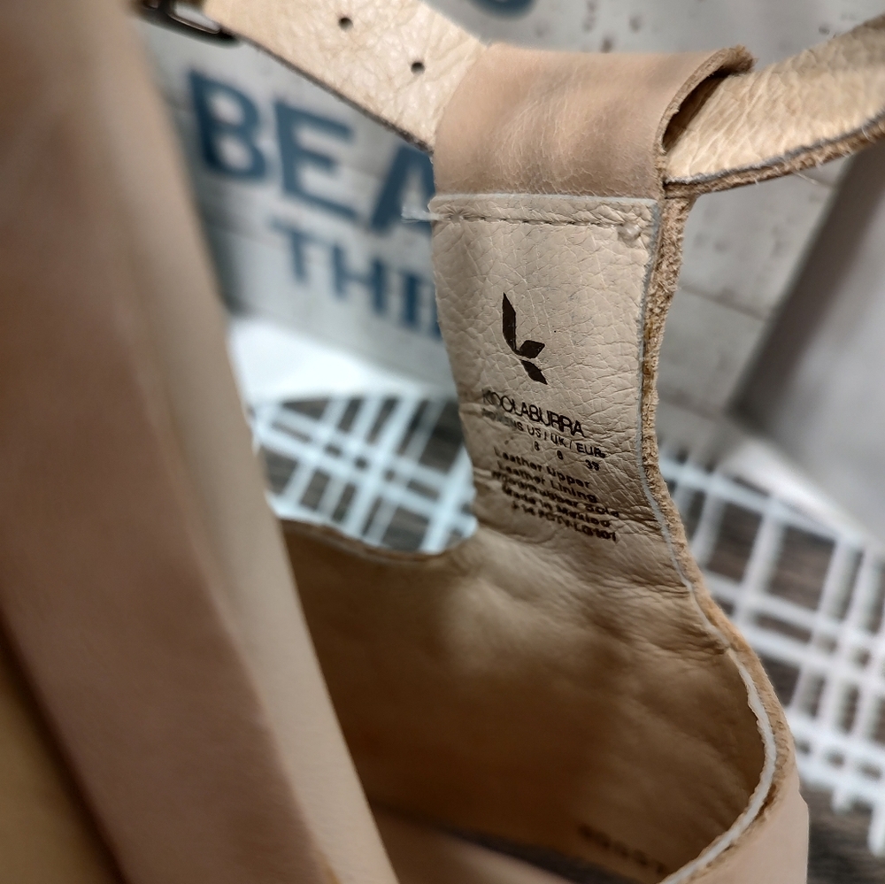Koolaburra Beige Platform Slingback Sandals - Picture 13 of 15
